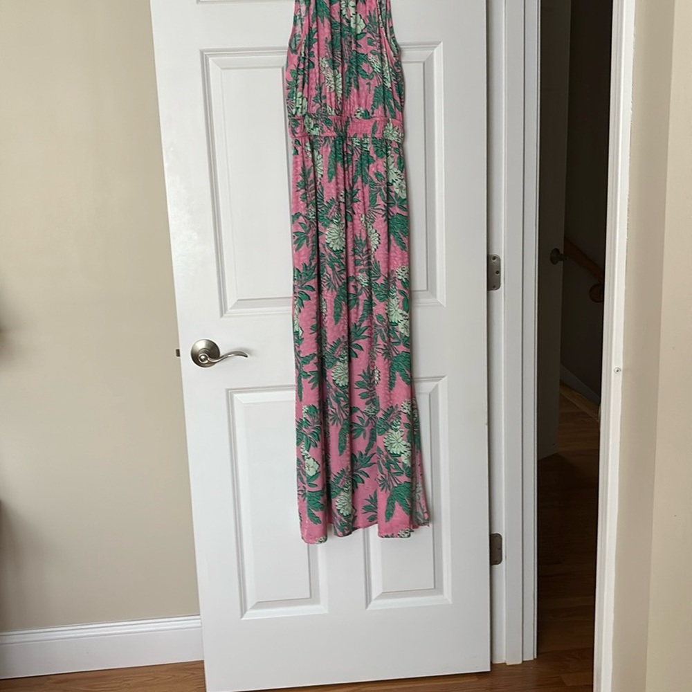 COPY - LoPink and Green Floral Maxi Dress